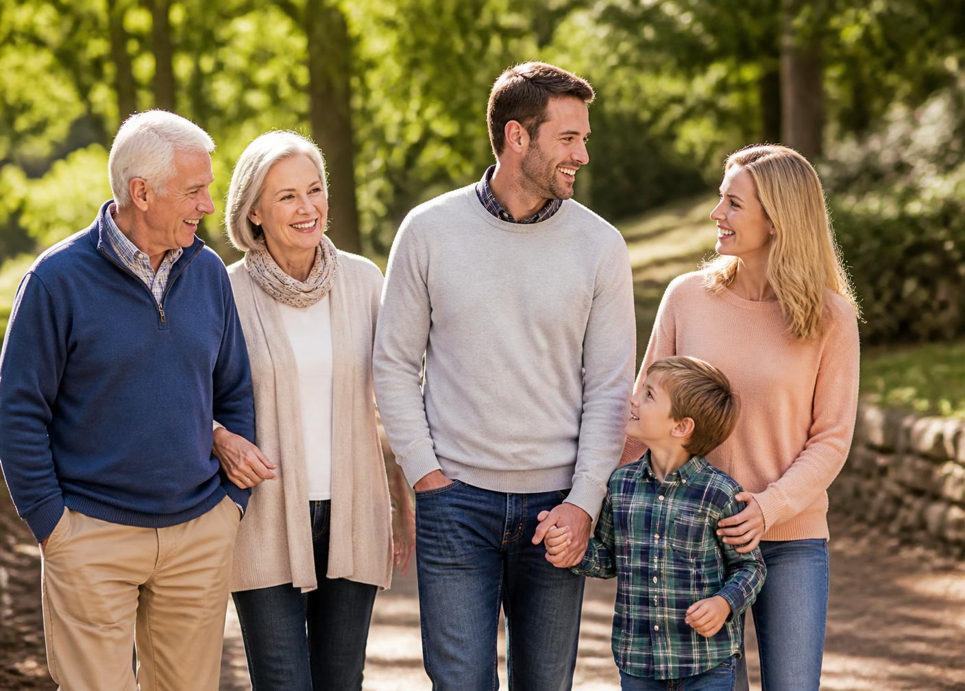 Three generations of a family enjoying time together